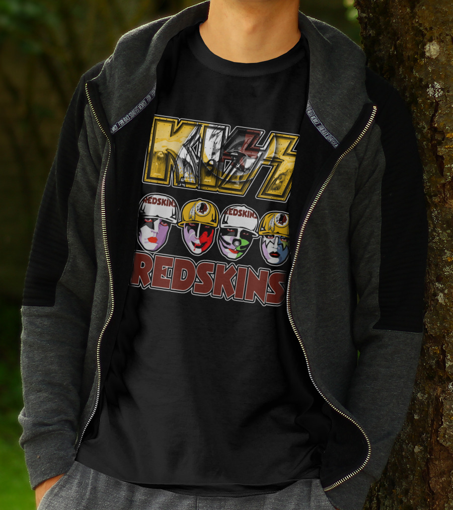 Kiss Washington Redskins Helmet Faces T-Shirt