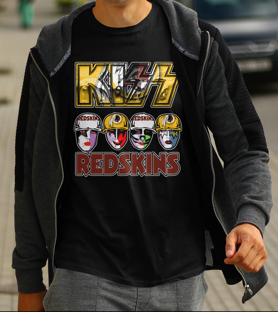 Kiss Washington Redskins Helmet Faces T-Shirt