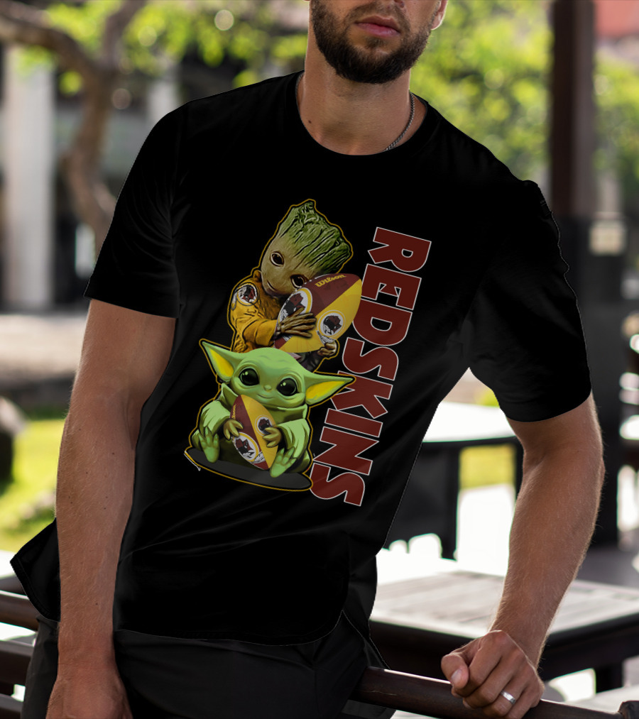 Groot Baby Yoda Washington Redskins Football T-Shirt