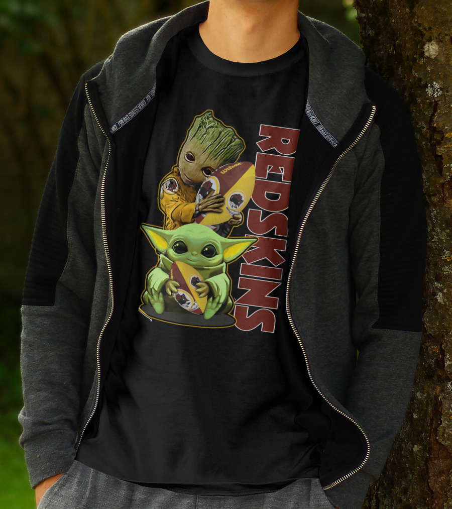 Groot Baby Yoda Washington Redskins Football T-Shirt
