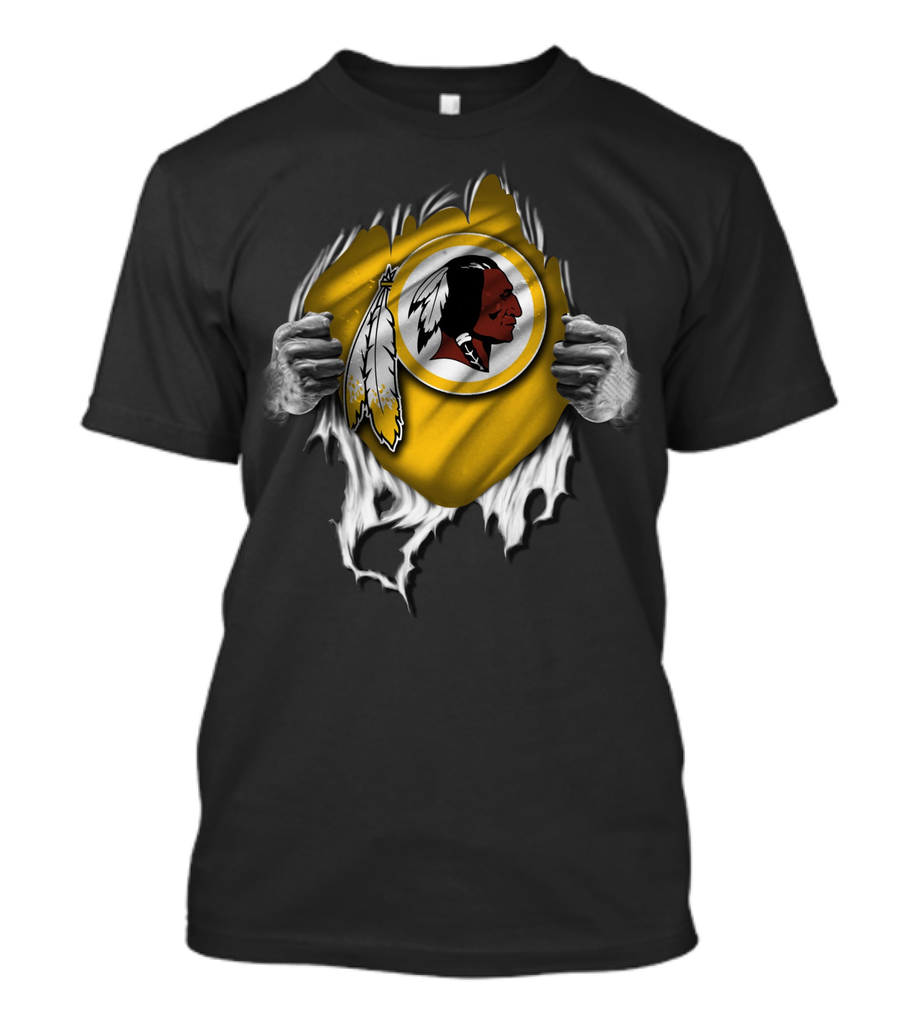 Torn V1 Washington Redskins Feather T-Shirt
