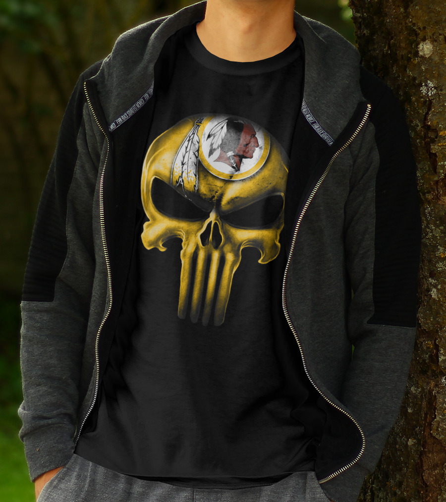 Skull Washington Redskins Logo Iconic Yellow T-Shirt