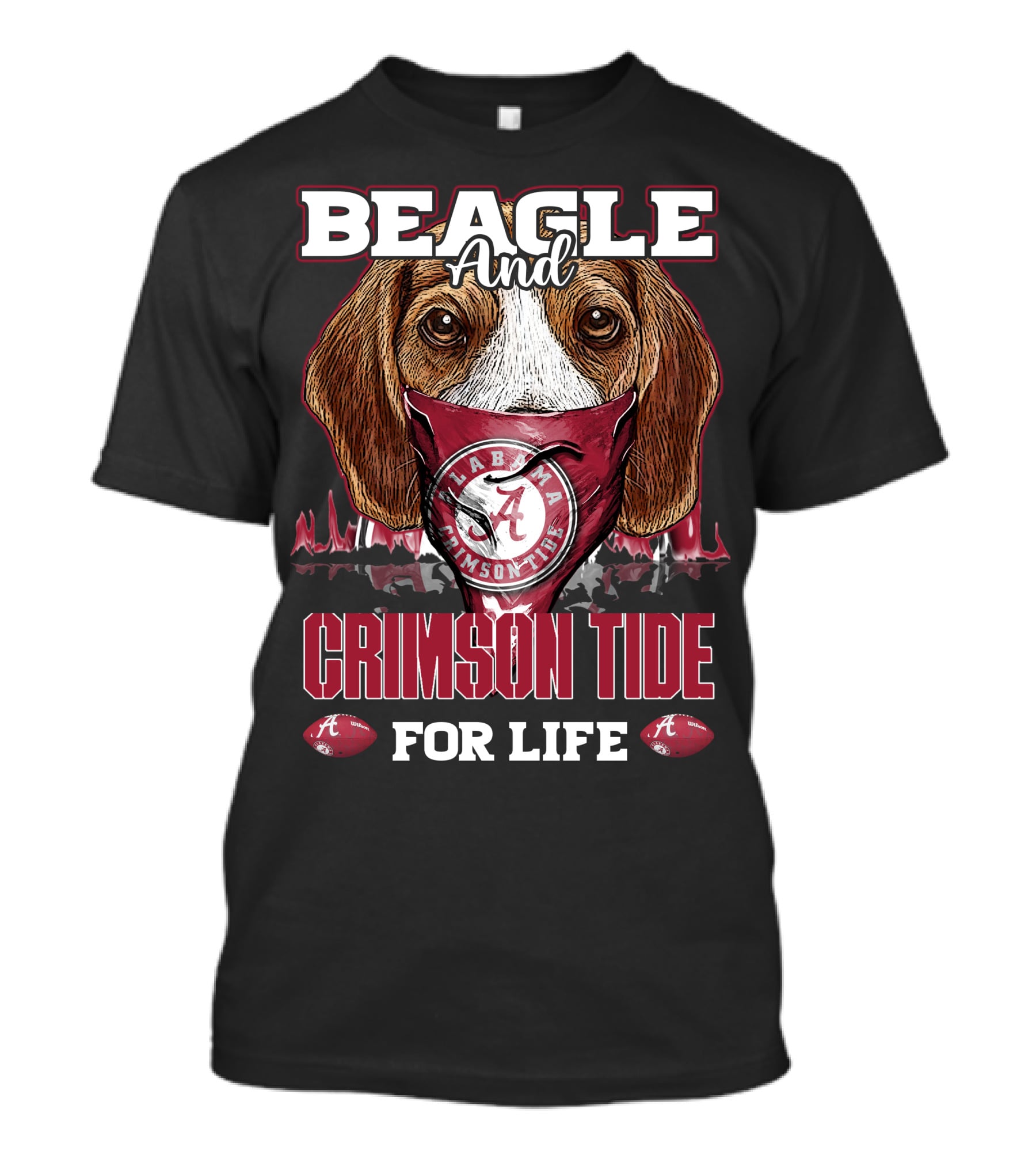 Beagle And Alabama Crimson Tide For Life T-Shirt