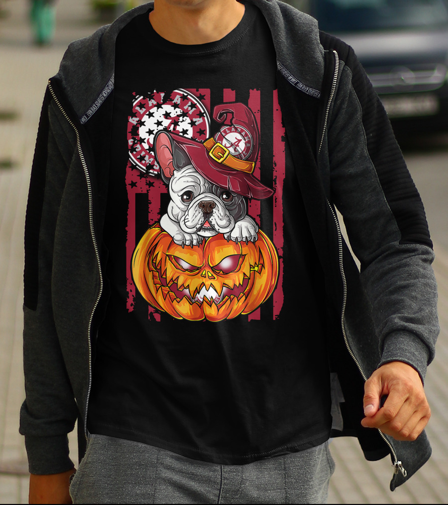 Alabama Crimson Tide Bulldog Halloween Pumpkin T-Shirt