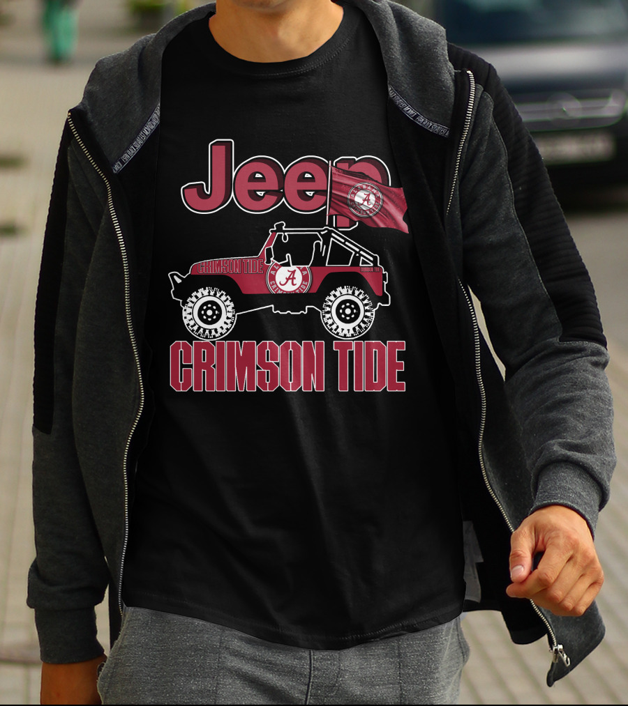 Jeep Alabama Crimson Tide Team Spirit Enthusiast T-Shirt