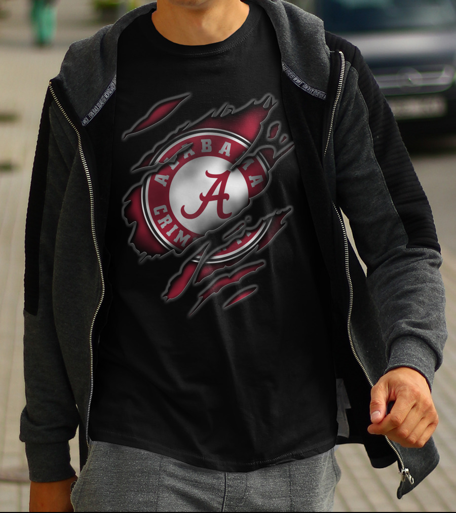 Torn Alabama Crimson Tide Logo A T-Shirt
