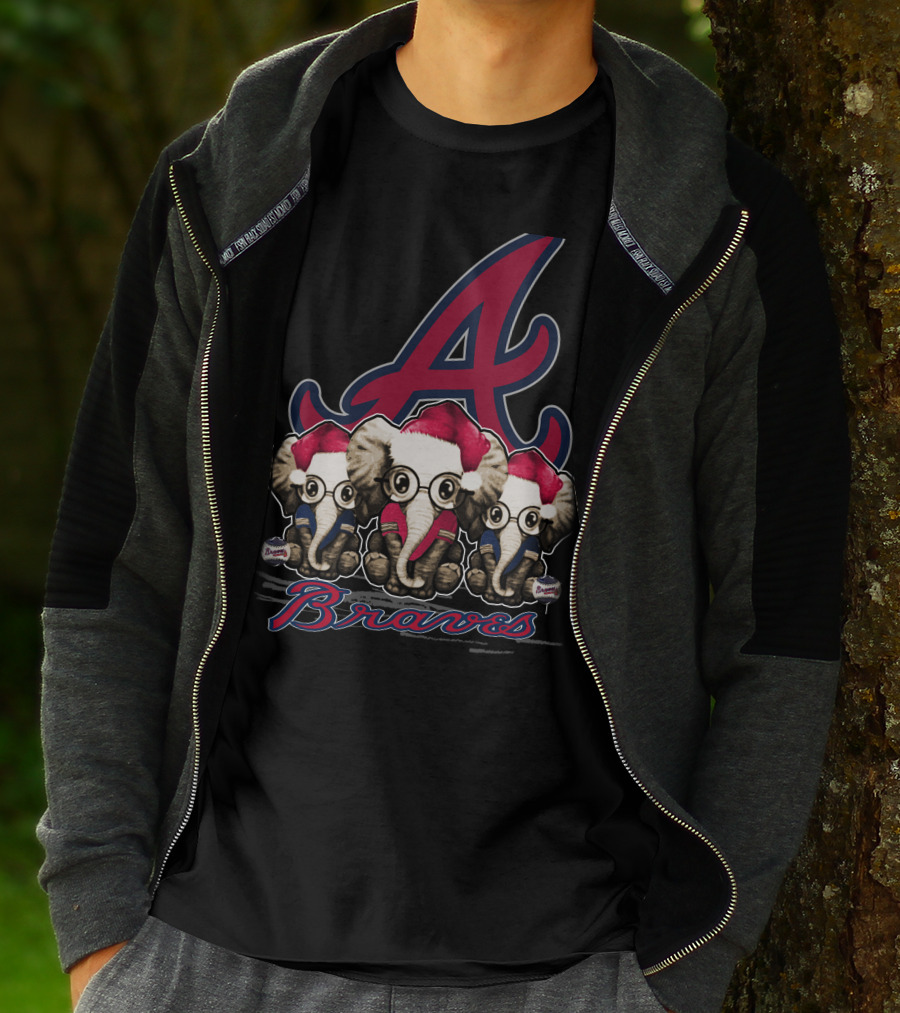 Atlanta Braves Christmas Elephants T-Shirt