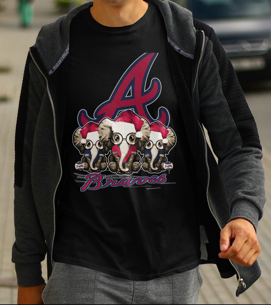Atlanta Braves Christmas Elephants T-Shirt