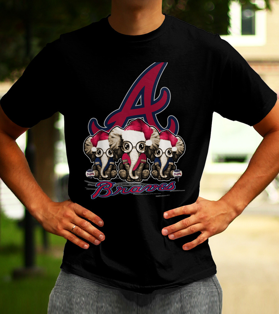 Atlanta Braves Christmas Elephants T-Shirt