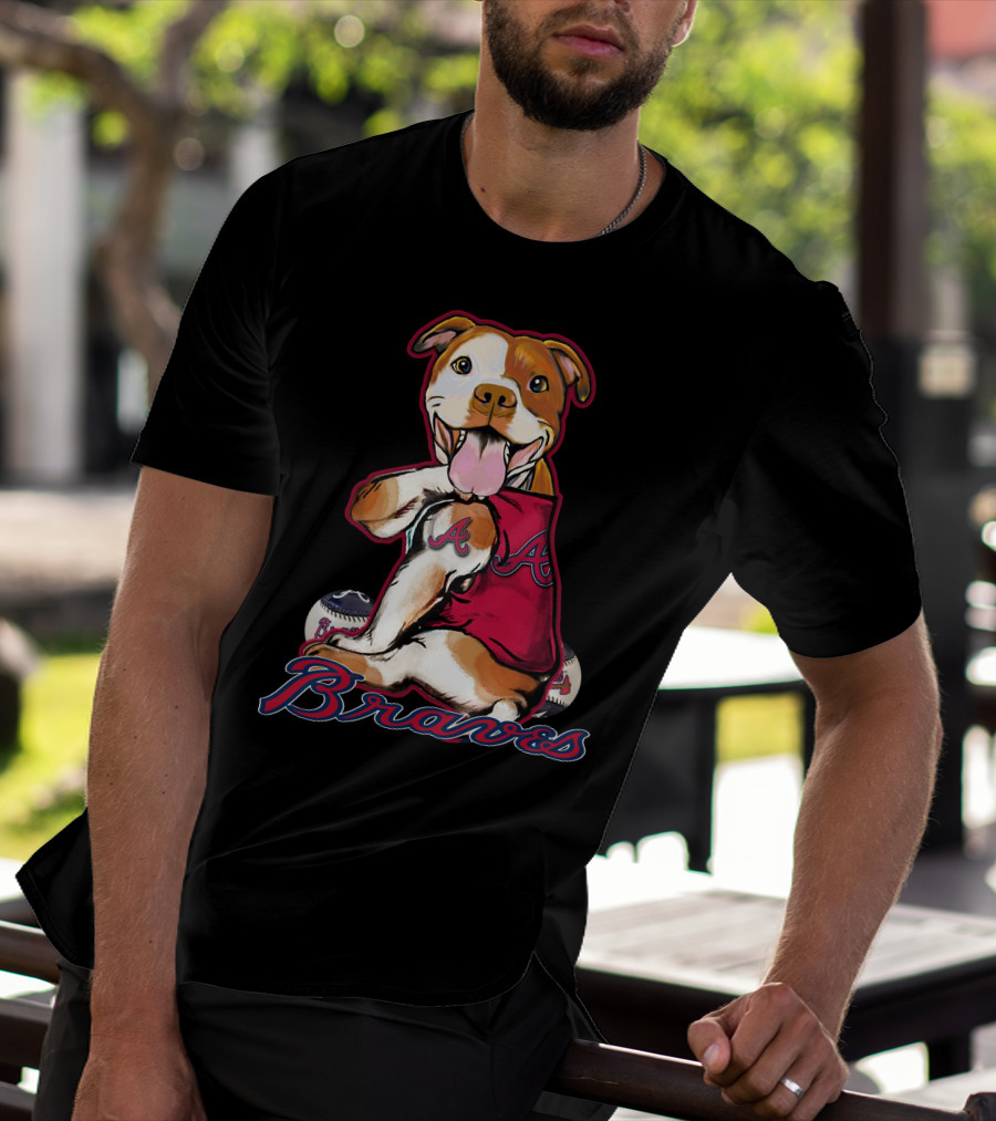 Atlanta Braves Pitbull Baseball Paw Fans T-Shirt