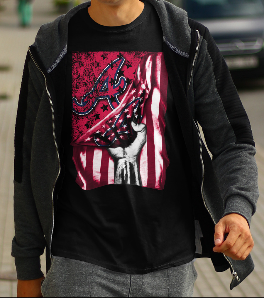 Flag Atlanta Braves Stars Stripes Baseball T-Shirt