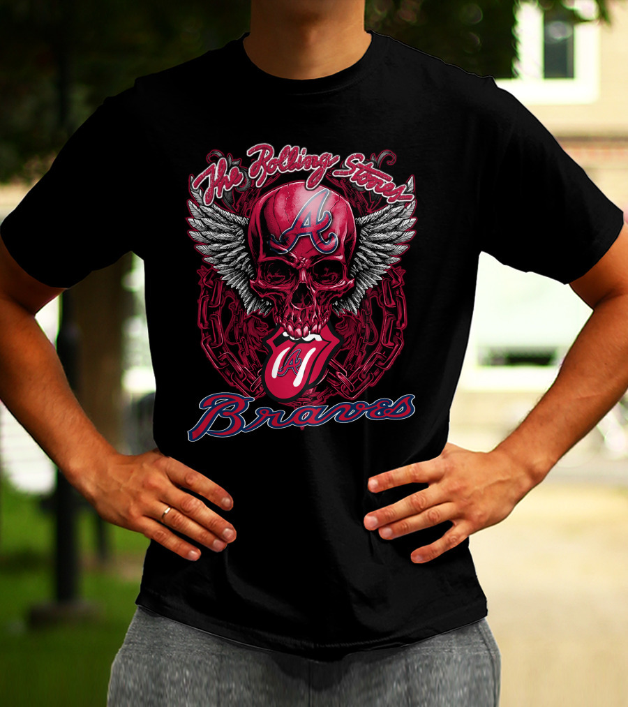 The Rolling Stones Atlanta Braves Winged Skull T-Shirt