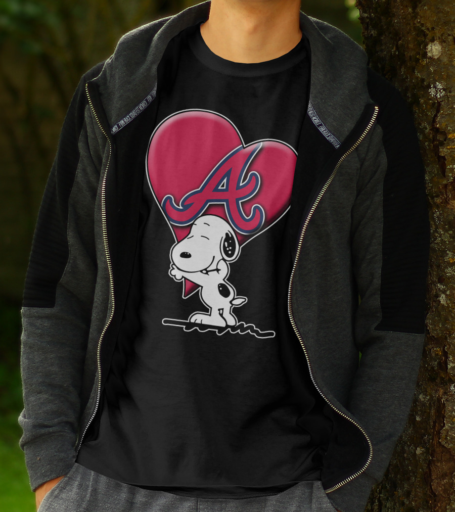 Snoopy Heart Atlanta Braves T-Shirt