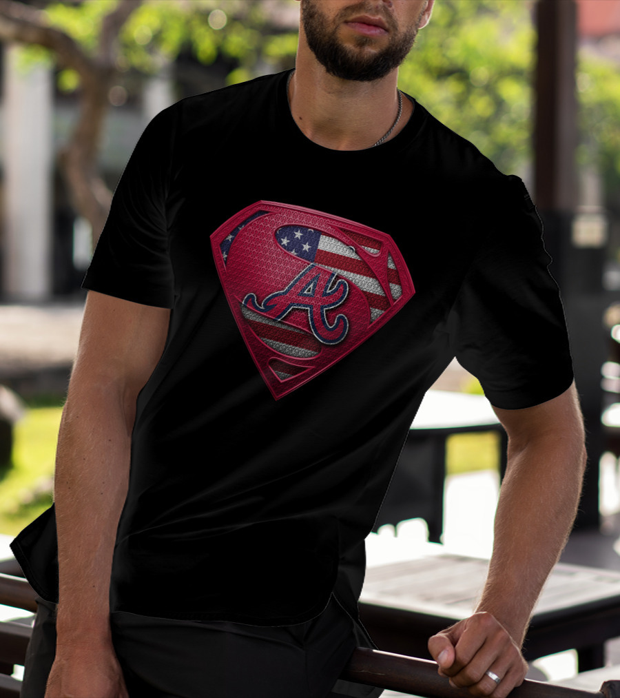 Atlanta Braves American Flag Superman T-Shirt