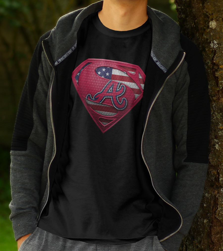 Atlanta Braves American Flag Superman T-Shirt