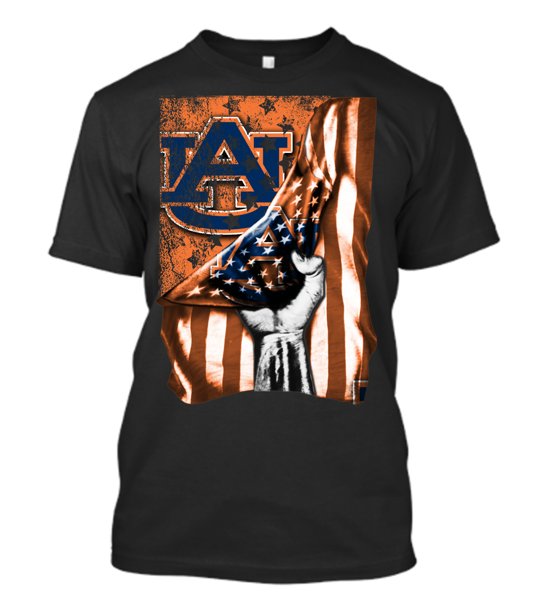 Auburn Tigers American Flag Design With Hand T-Shirt
