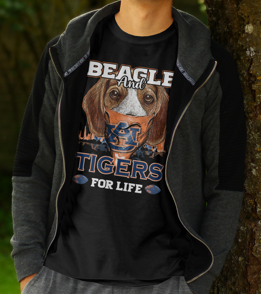 Beagle And Auburn Tigers For Life T-Shirt