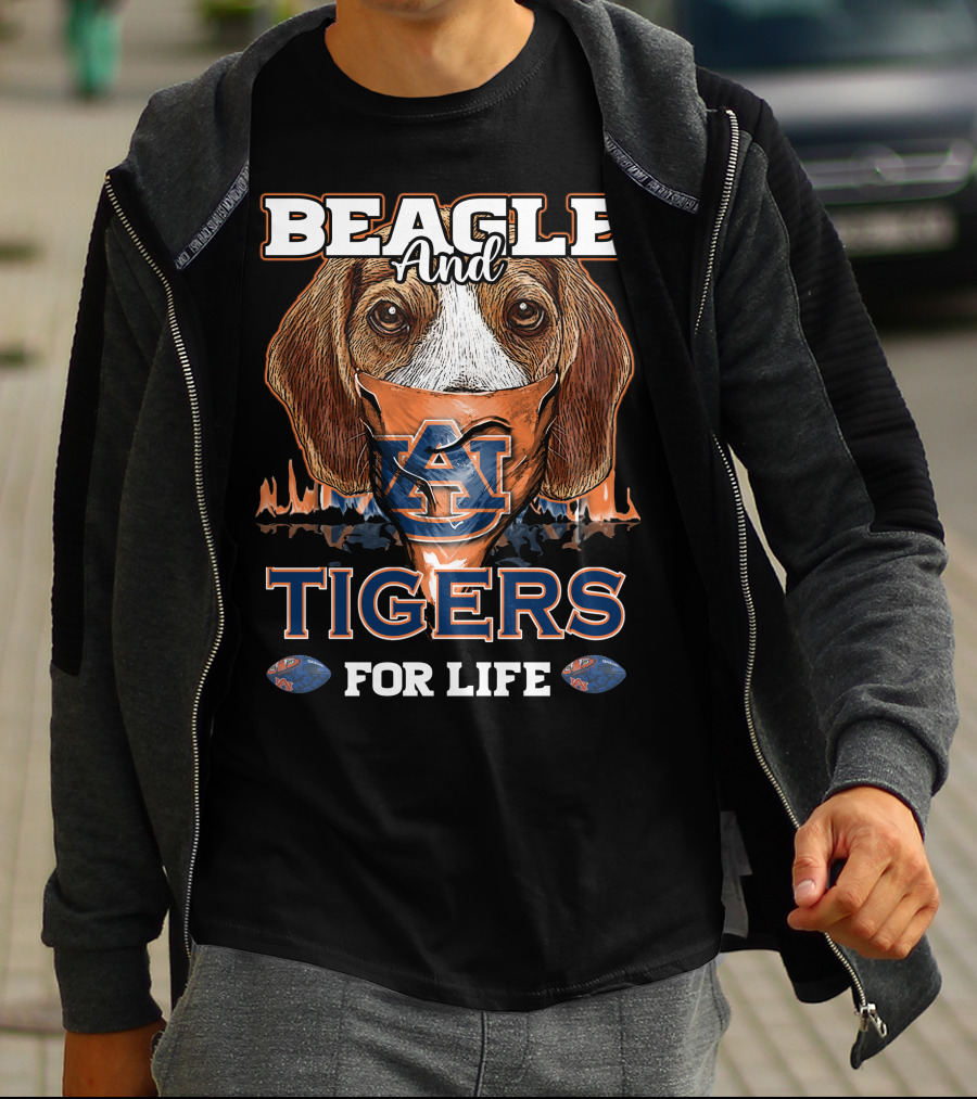 Beagle And Auburn Tigers For Life T-Shirt