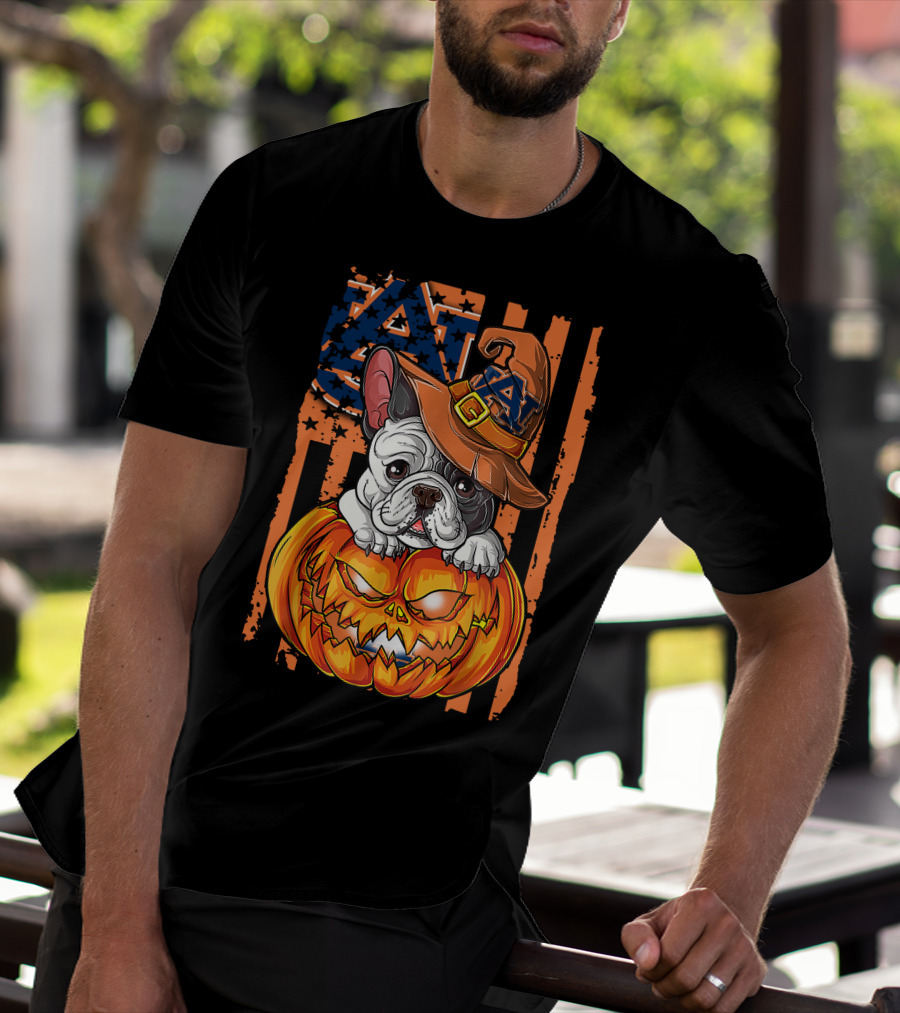Hlw Bulldog Auburn Tigers Halloween Jack-O'-Lantern T-Shirt