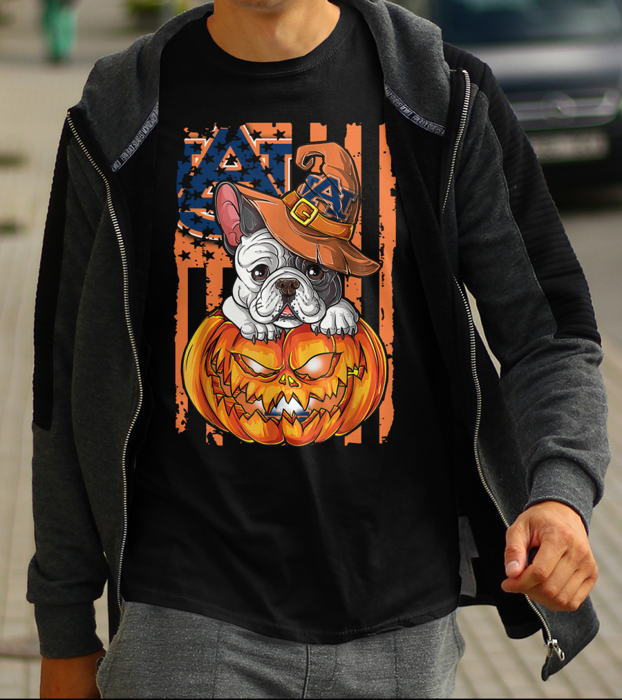 Hlw Bulldog Auburn Tigers Halloween Jack-O'-Lantern T-Shirt
