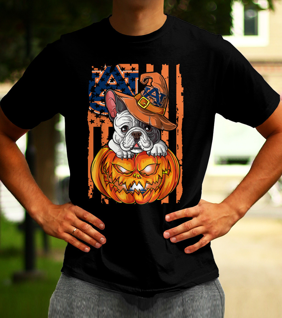 Hlw Bulldog Auburn Tigers Halloween Jack-O'-Lantern T-Shirt
