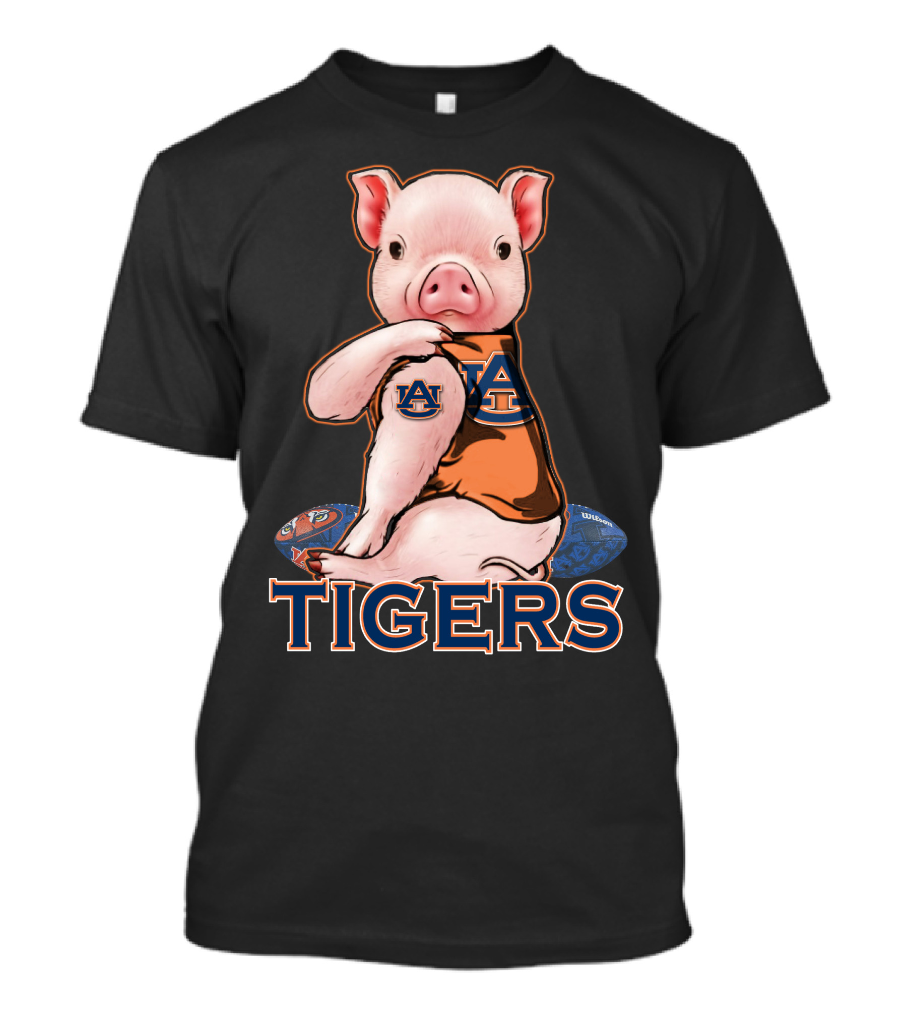 Auburn Tigers Pig With Footballs T-Shirt