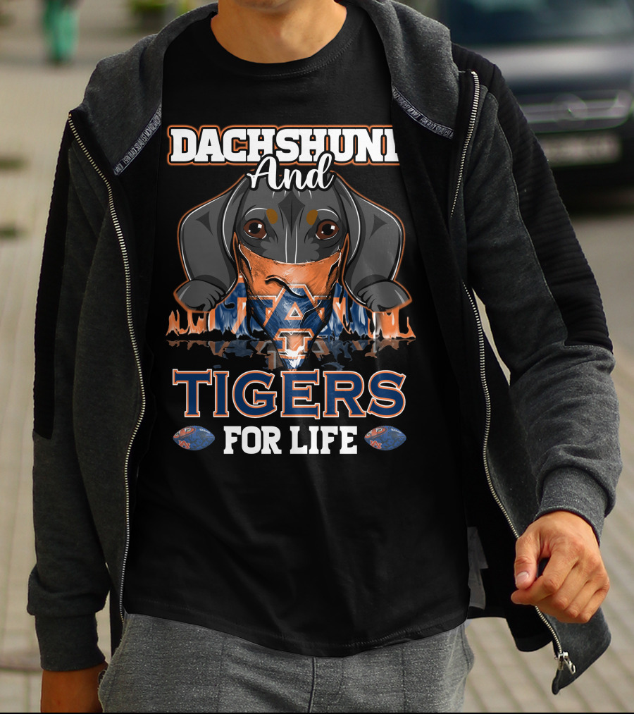 Dachshund And Auburn Tigers For Life T-Shirt