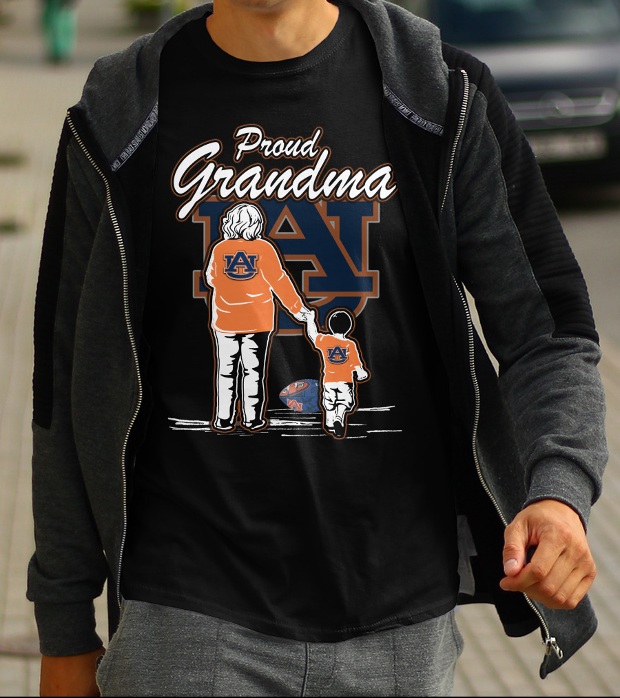 Proud Grandma Auburn Tigers Family Team Spirit T-Shirt