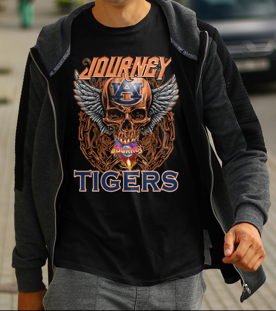 Journey Auburn Tigers Skull Wings T-Shirt