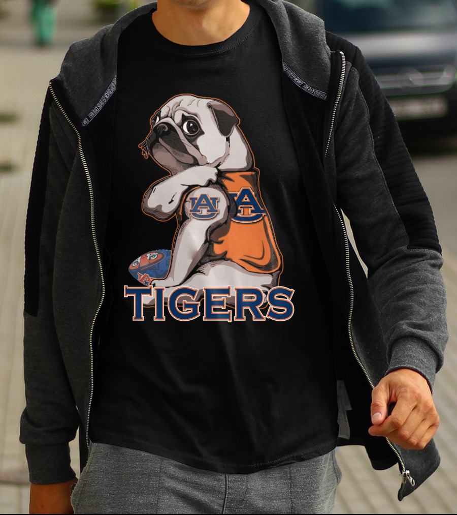 Pug Auburn Tigers Ua Football Fan Gear T-Shirt