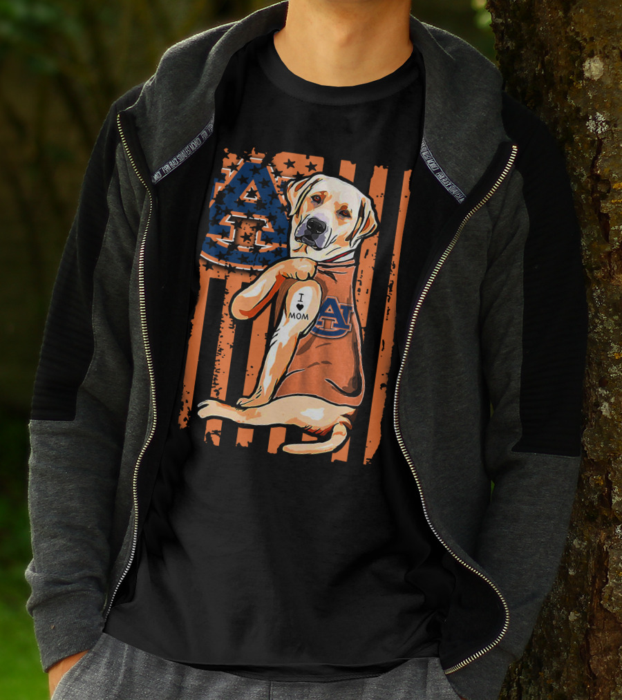Auburn Tigers Labrador Retriever I Love Mom T-Shirt