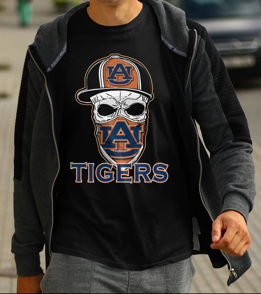 Auburn Tigers Skull With Hat T-Shirt