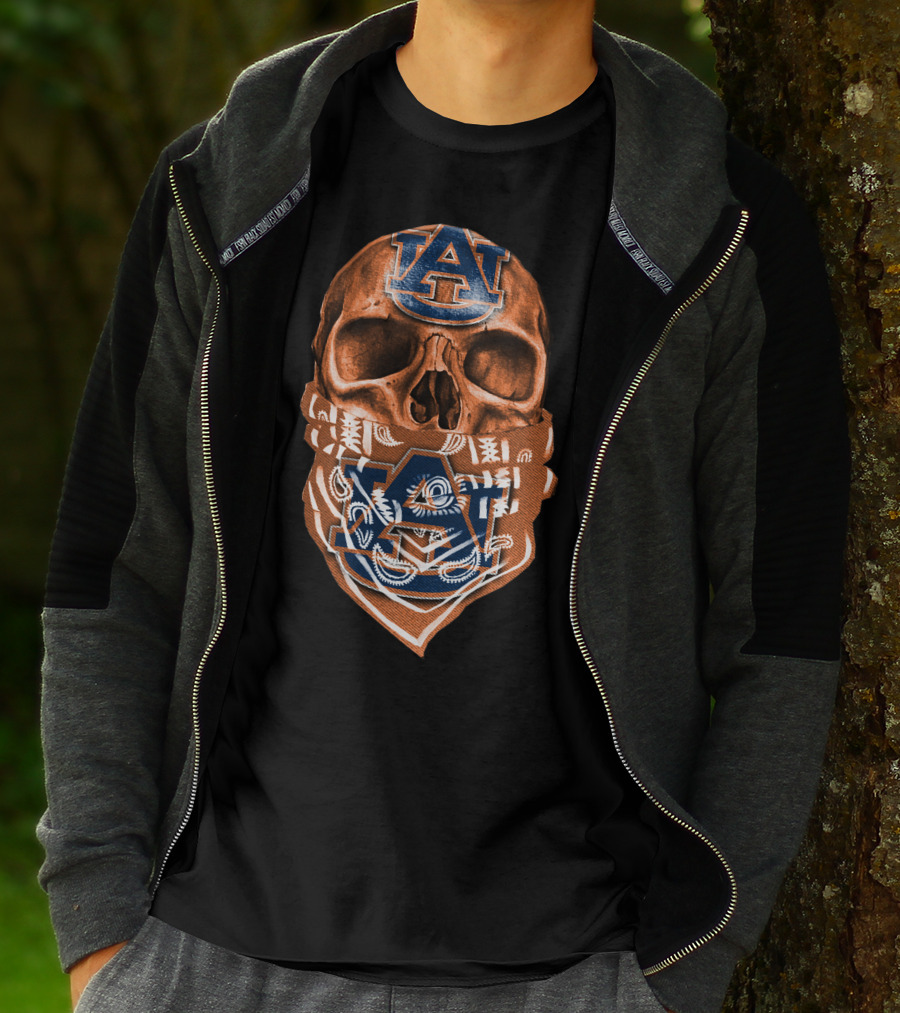 Skull Auburn Tigers Au Bandana T-Shirt