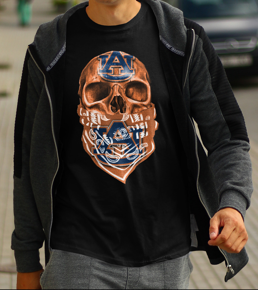 Skull Auburn Tigers Au Bandana T-Shirt