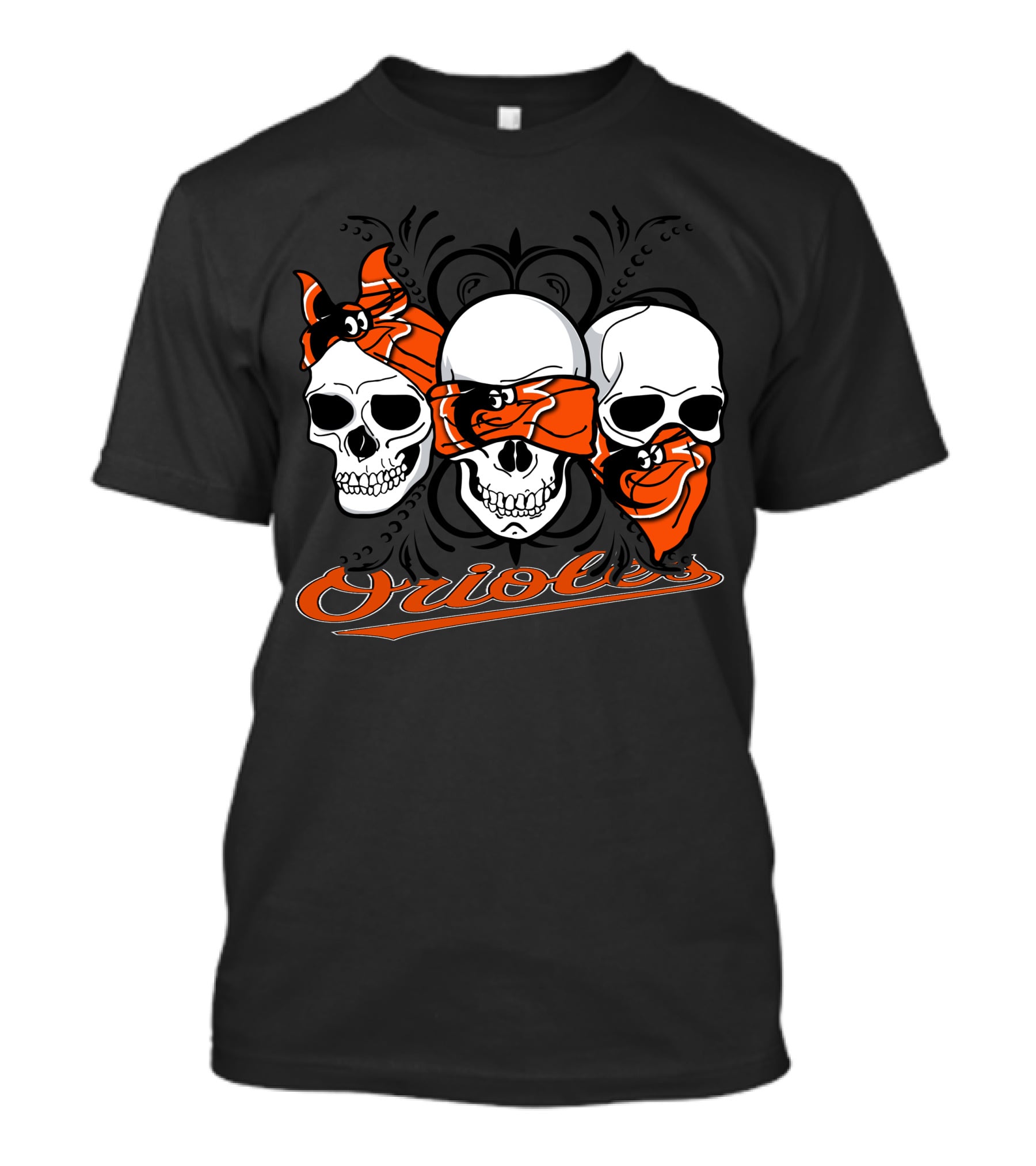 Orioles Three Skull Bandana T-Shirt
