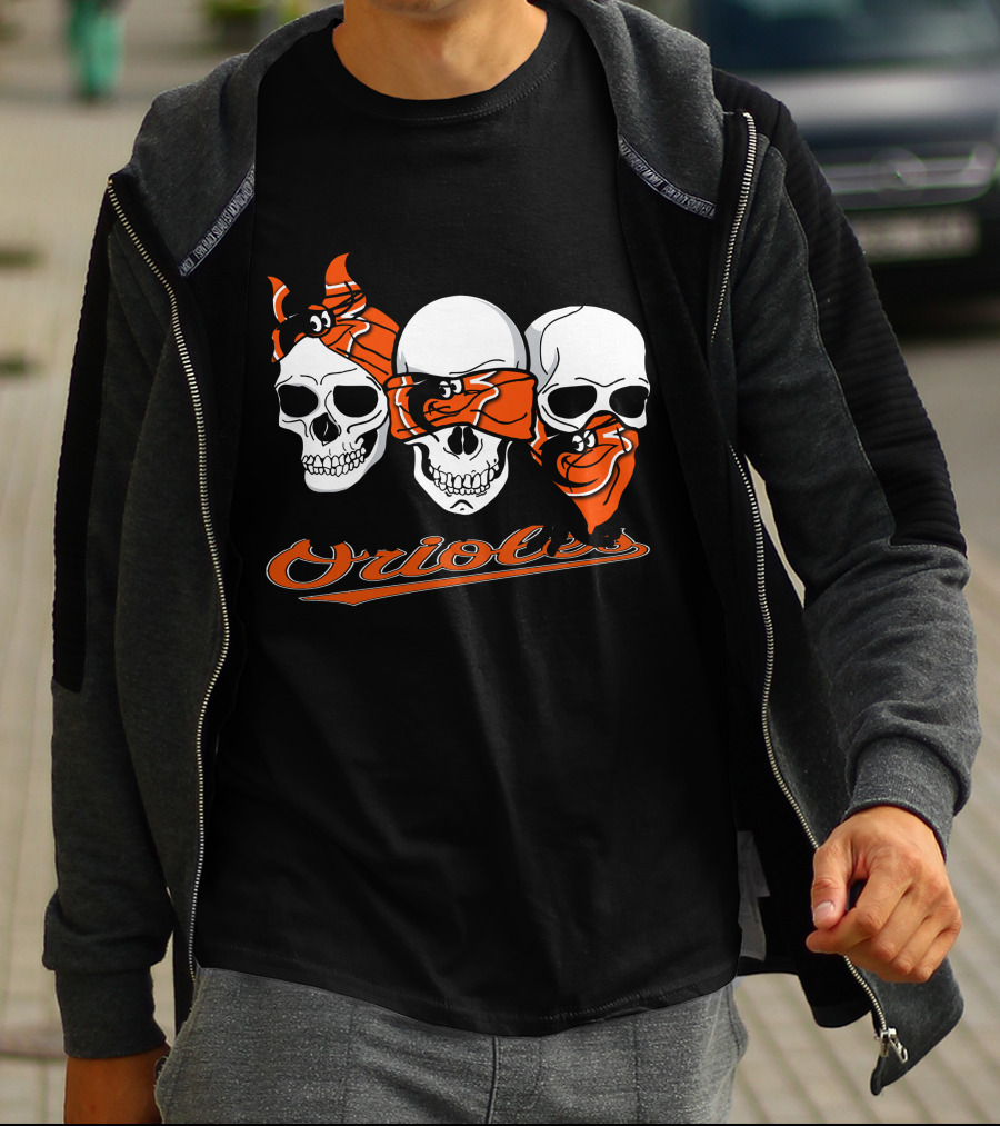 Orioles Three Skull Bandana T-Shirt