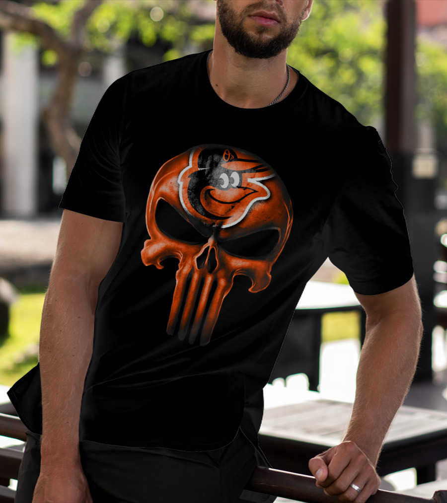 Baltimore Orioles Skull V3 T-Shirt