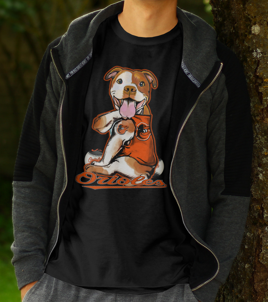 Pittbull Orioles Baseball Team Mascot T-Shirt