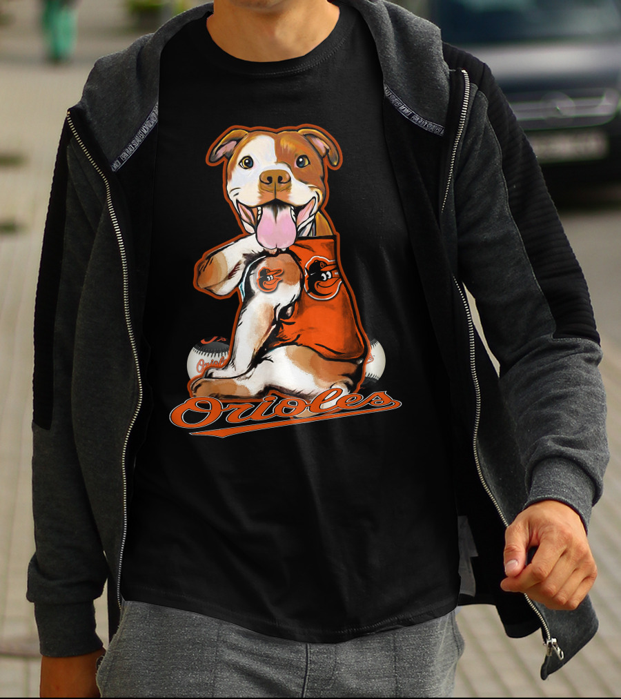 Pittbull Orioles Baseball Team Mascot T-Shirt