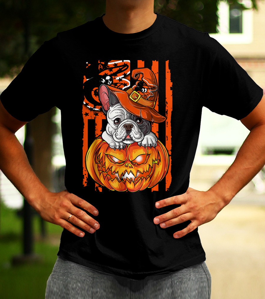 Hlw Bulldog Halloween Baltimore Orioles Jack-o'-Lantern T-Shirt