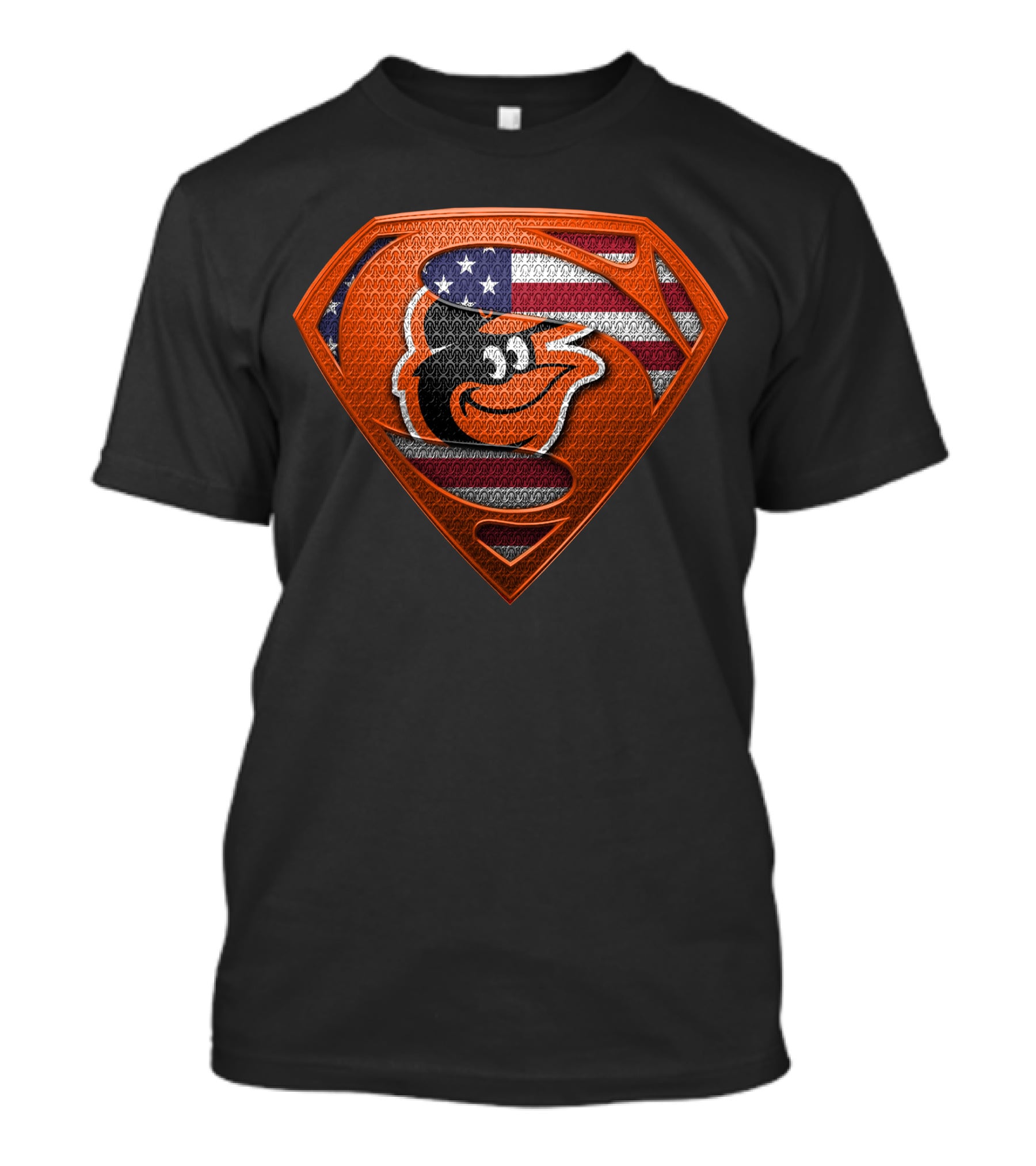 Superman Baltimore Orioles American Flag T-Shirt