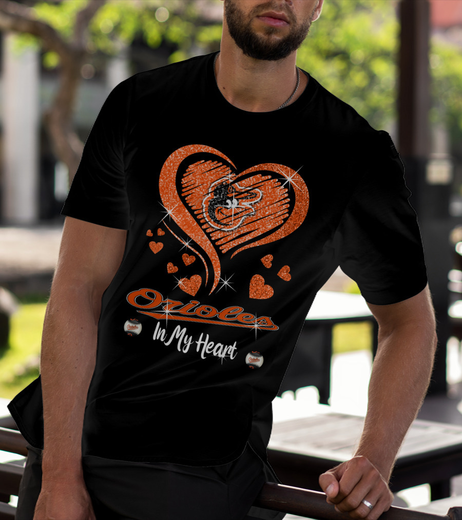 Orioles Heart Sparkle Baltimore Orioles In My Heart T-Shirt
