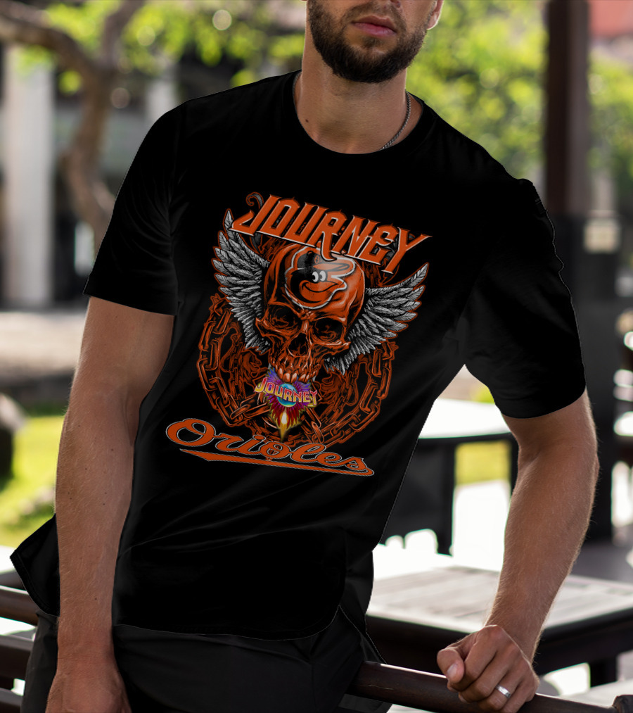 Journey Baltimore Orioles Skull Wings T-Shirt