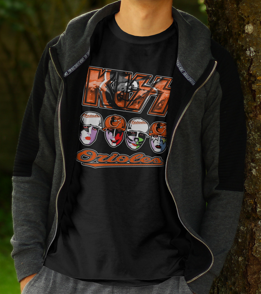 Kiss Orioles Baltimore Face Paint Baseball Crossover T-Shirt