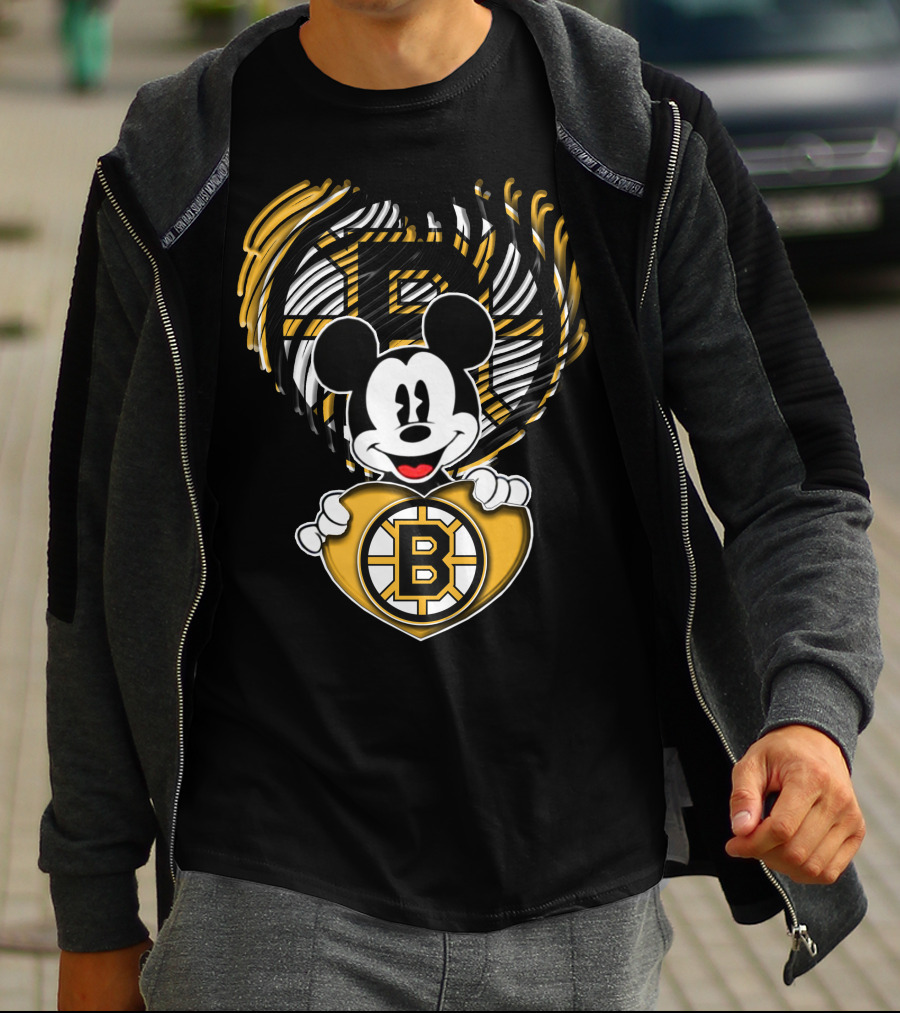 Mick Heart Boston Bruins T-Shirt