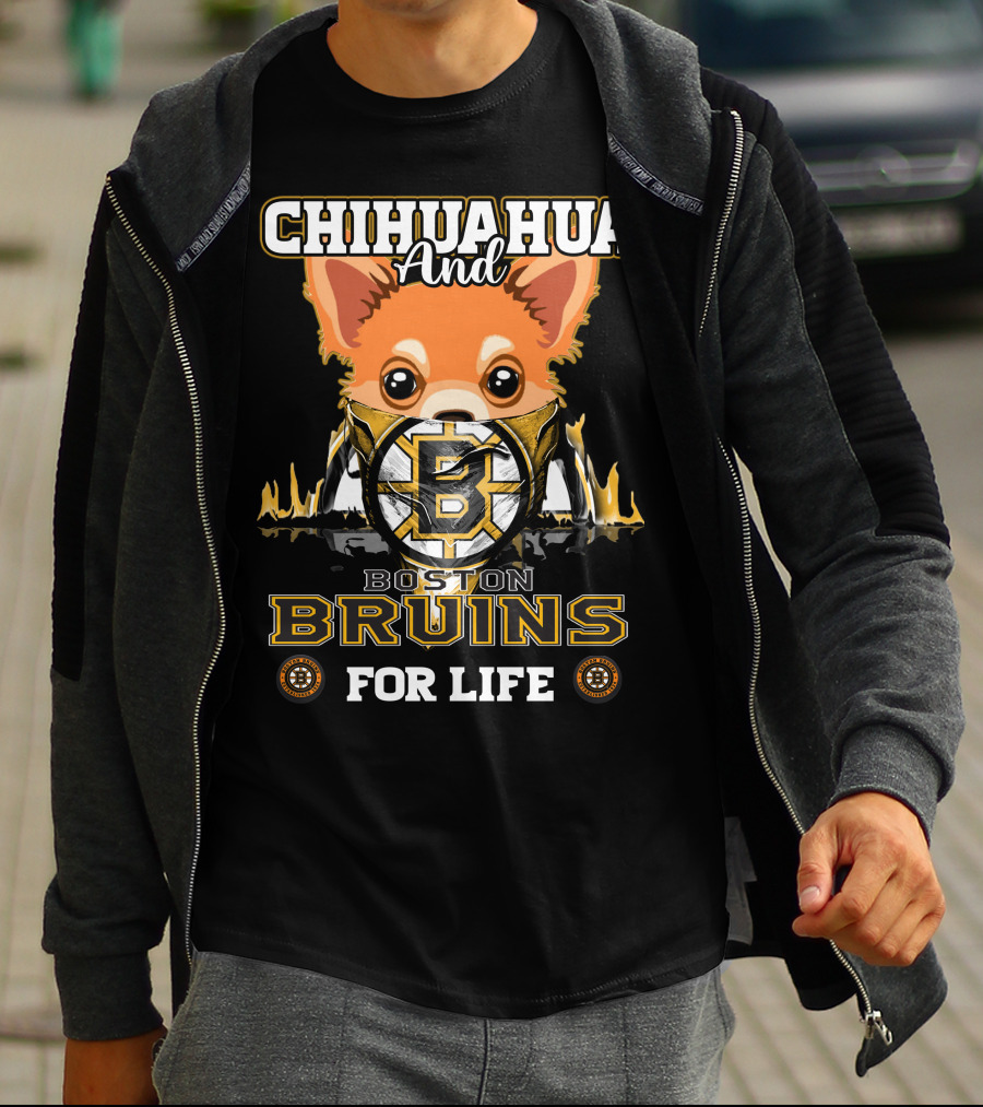 Chihuahua And Boston Bruins For Life T-Shirt