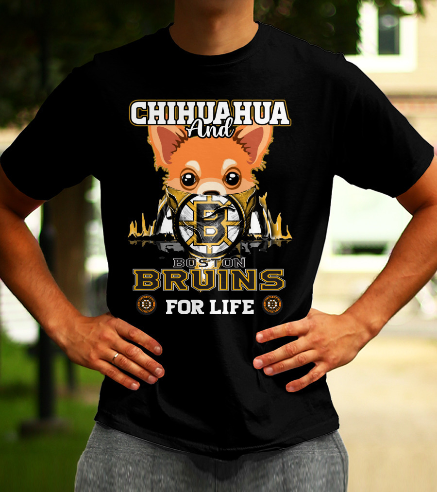Chihuahua And Boston Bruins For Life T-Shirt
