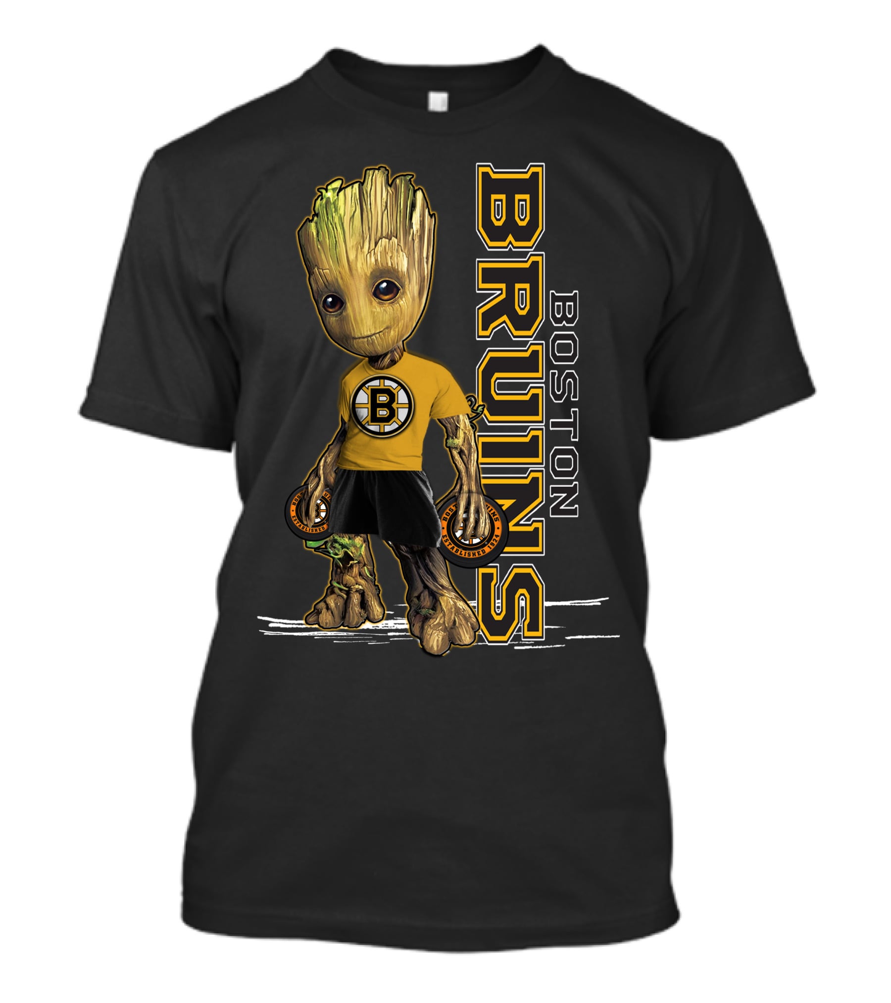 Groot Boston Bruins NHL Hockey Character Crossover T-Shirt