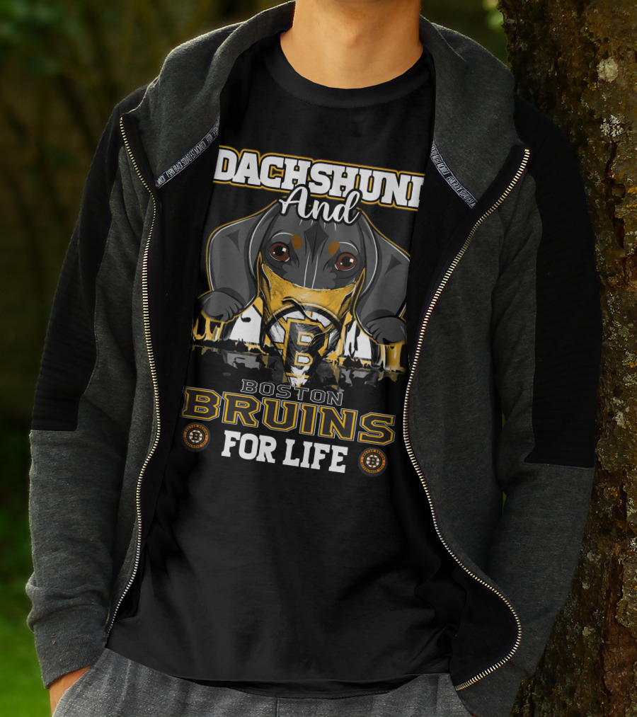 Dachshund And Boston Bruins For Life T-Shirt