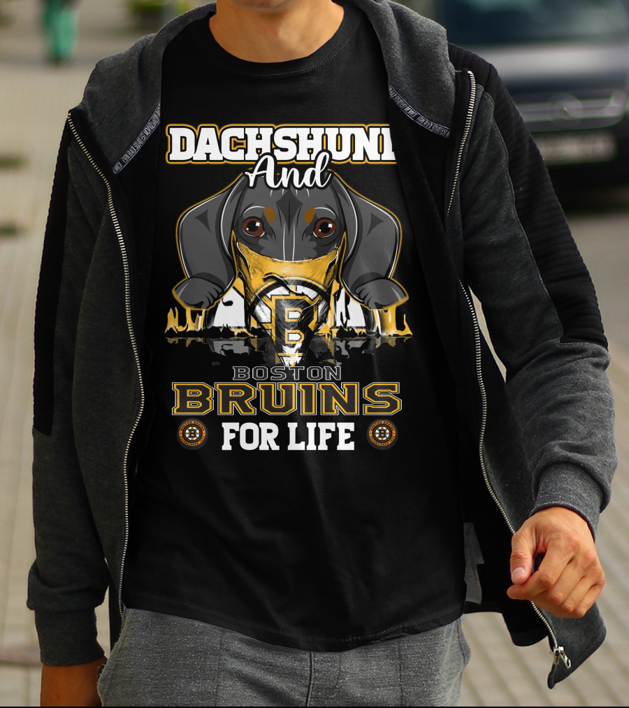 Dachshund And Boston Bruins For Life T-Shirt